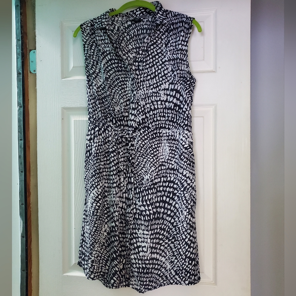 Massimo black & white pattern shirt dress, size small